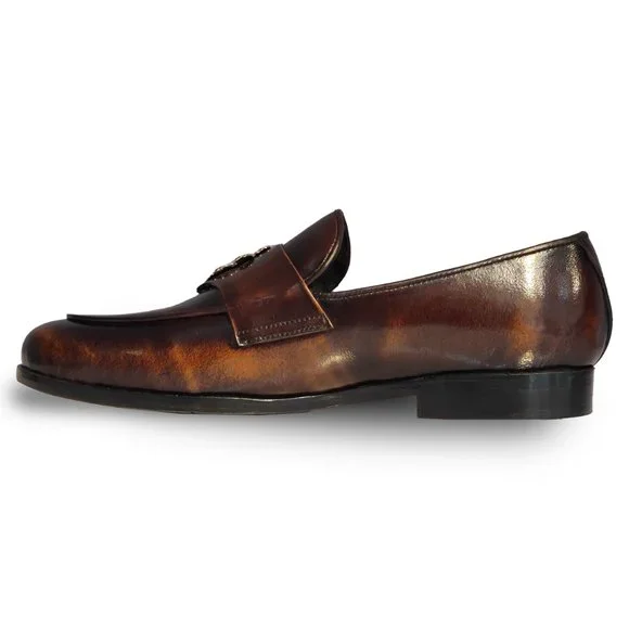 Bashwood Handmade BB Buckle Style Leather Loafers display picture 3